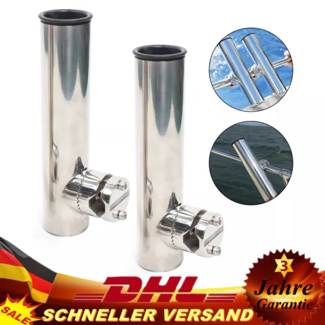 2 Stück Bootsrutenhalter Angelrutenhalter Rutenhalter Edelstahl für Yacht Boot