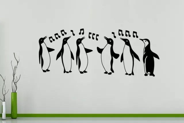 Chantant Dansant Pingouin Animaux Oiseaux Art Mural Autocollant Sticker Poster