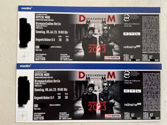 2x Depeche Mode Tickets 9.7.2023, Berlin, Gegentribüne 0.4