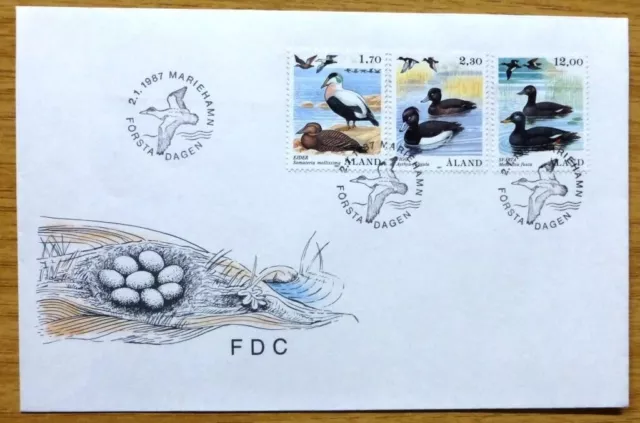 1987 Aland Stamp First Day Cover 'Bird Ducks'-Item No D-502