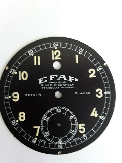Cadran Ancien Pour Pendule Zenith / Uhr – Argent, Ø 85,5 Mm, 24h Et Calendrier Rétrograde