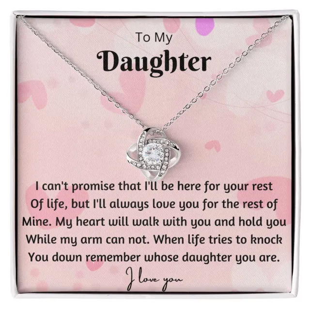 To My Daughter Love knot Necklace Gift For Graduation Birthday Christmas Gifts