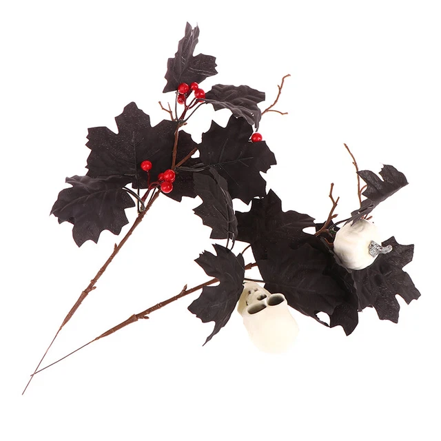 Maple Leaves Branches Autumn Decor Fake Simulation Leaf Halloween Party Decor J2