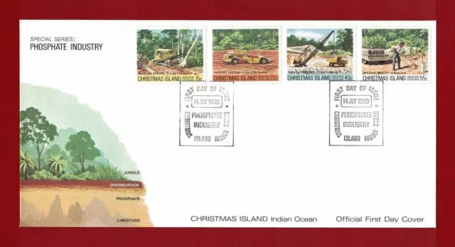 1980 Christmas Island Phosphate Industry Set no. 2 SG 126/9 FDC or FU Stamps