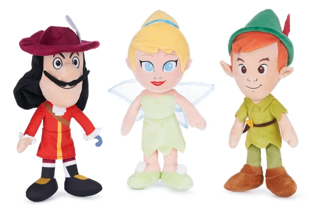 NEUF DISNEY OFFICIEL Peter Pan Fée Clochette & Capitaine Crochet 30cm