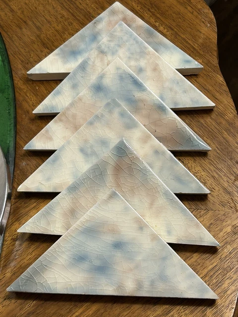 Antique Victorian Multi-Colored Triangle Tiles-Columbia Encaustic Tile Co.