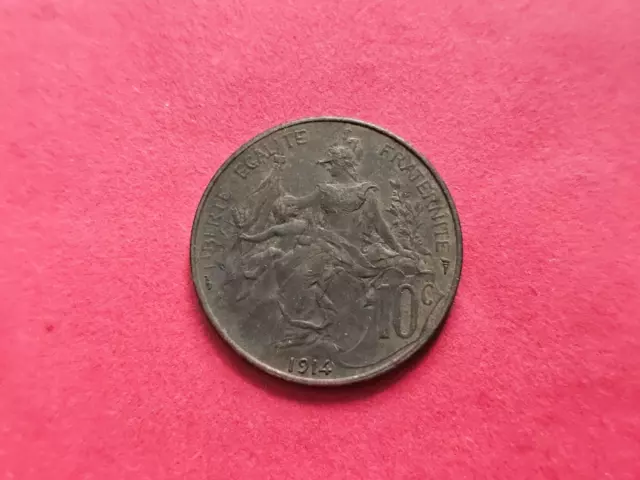 Frankreich    Dritte Republik       10  Centimes  1914       siehe Bilder !