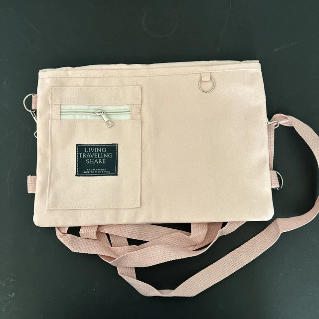 living traveling share canvas tote  with Pocket.