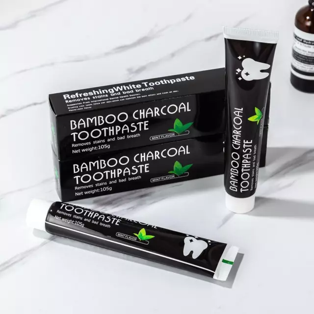 Bamboo Charcoal Toothpaste Mint Teeth Whitening Black Stains Breath