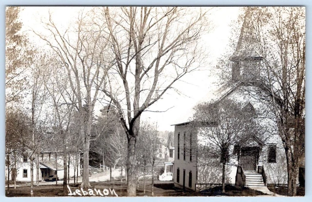 1909 Era Rppc Lebanon New York*Church*Houses*Real Photo Postcard