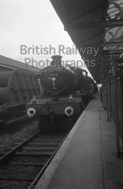 LARGER NEGATIVE BR British Railways Steam Loco 7818 Class MANOR ...