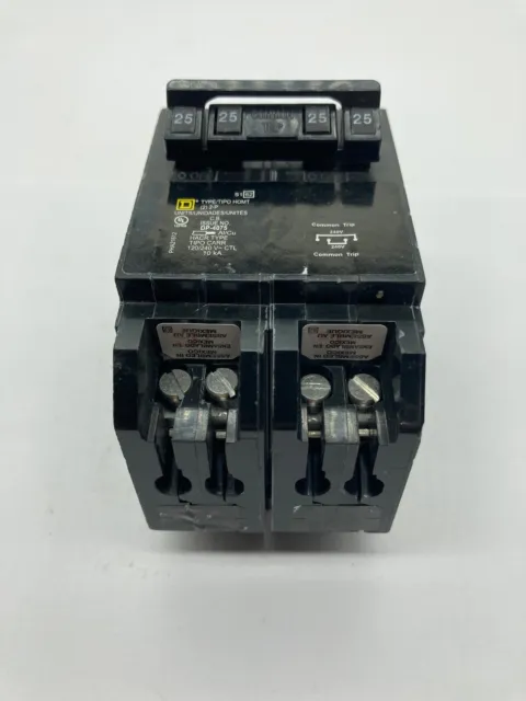 HOMT225225 Homeline Quad Two 2 Pole 25 Amp 120 240V HOMT Plug In Circuit Breaker