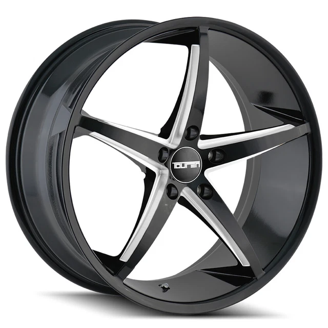 4-Touren TR70 18x8 5x120 +35mm Black/Milled Wheels Rims 18" Inch