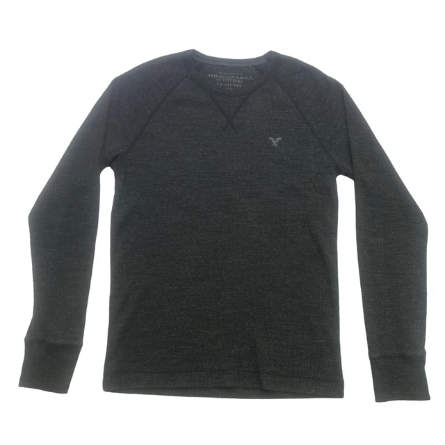 American Eagle Shirt Mens Medium M Gray Thermal AE Legend Long Sleeve