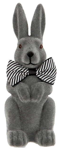 Coniglio di Pasqua IN Simil Statua Decorativa Giardino Decorazione 7x18cm Grigio
