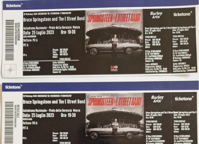 2 biglietti concerto bruce springsteen Parco di Monza PIT A 25 luglio 2023