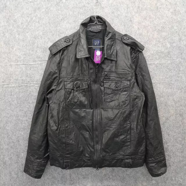 Gap leather deals jacket mens