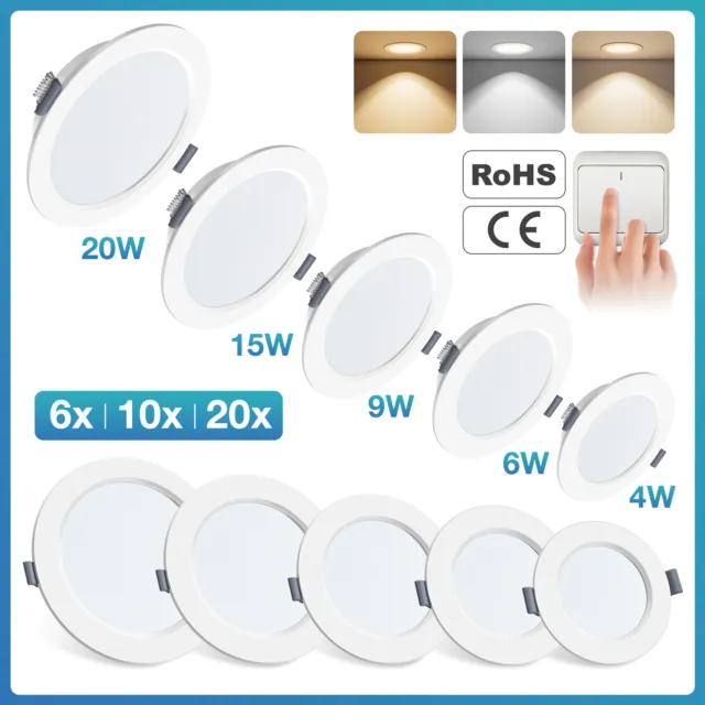 UK Ultra Slim Recessed LED Flat Panel Ceiling Spot Lights Downlights Spotlights