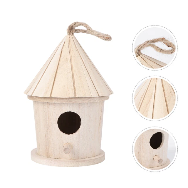 Casetta Per Uccelli In Erba Intrecciata A Mano - Rifugio Naturale Per Colibrì E Piccoli Uccelli Da Giardino - Foto 2