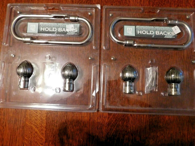 Msg Drapery,Curtain Hold Backs, 2 Pair, 24111, Silver