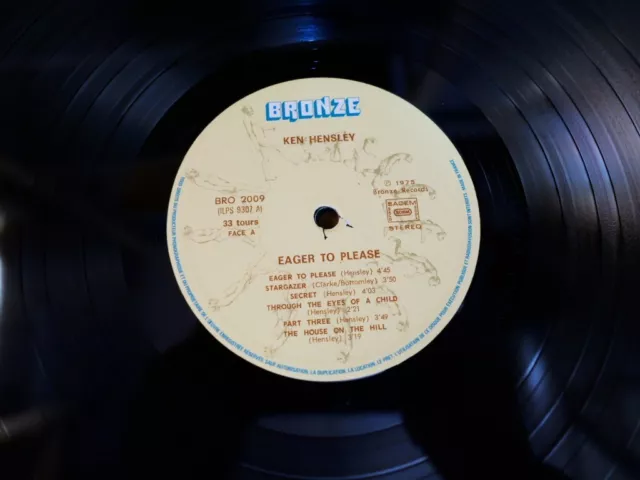 Ken Hensley Eager To Please Lp 33T Vinyle Ex Cover Ex Original 1975 3