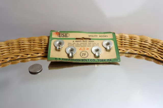 Vintage Use Utility Hooks 4 Hooks On Original Store Card U S Expansion Bolt Co