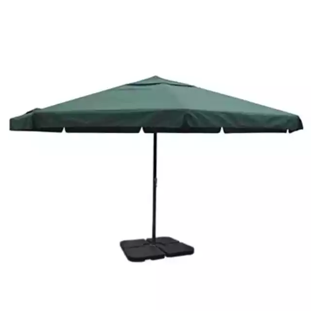 Parasol vert en aluminium avec base mobile