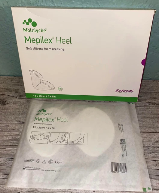(6) Sterile Molnlycke Mepilex Heel 5x8 in Soft Silicone Foam Dressing 2024-12-28