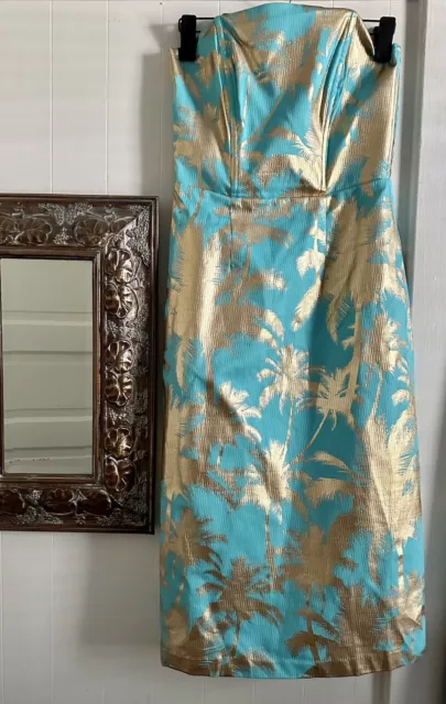 Vintage Tori Richard Royal Palm Sheath Dress Ws Size 4 - Fits Size 6-8