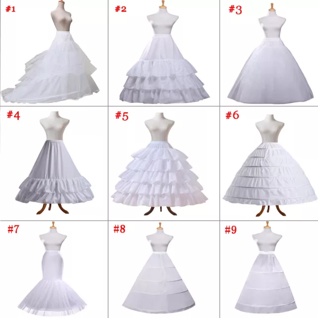 Women Long White Petticoat Skirt Wedding Crinoline Slip Gown Underskirt Bridal