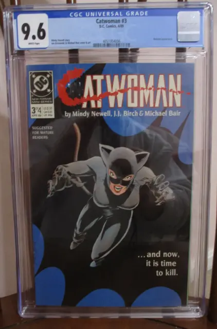 Catwoman #3  April 1989 CGC 9.6 (NM+) White Pages D.C. Comics Batman Appearance
