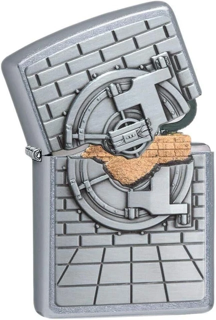 Accendino Antivento Zippo 29555 Caveau Gold Cash Uomo Metal Argento