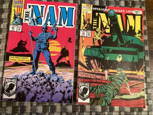 Marvel THE 'NAM # 64, 70 LOW PRINT RUN Joe Quesada Cover!