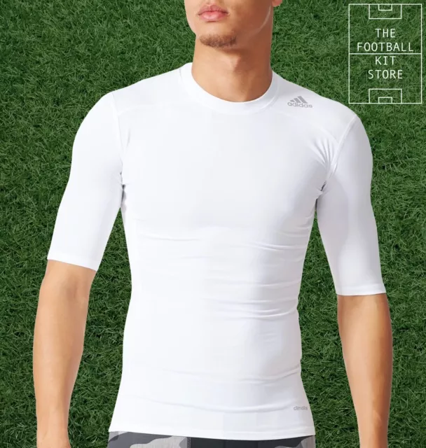 adidas Techfit Base Layer Shirt Mens - Compression Top - White - All Sizes