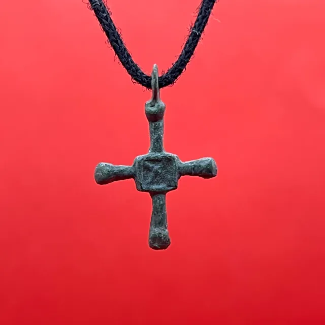 Ancient Bronze Antique Pendant Cross 11-12 century Vikings Kievan Rus Amulet