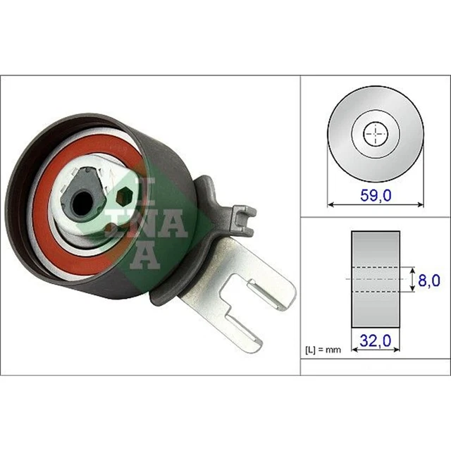 Poulie-tendeur De Courroie Crantée INA 531 0678 30 - Compatible Audi A3, Volkswagen Golf, Touran, Etc.