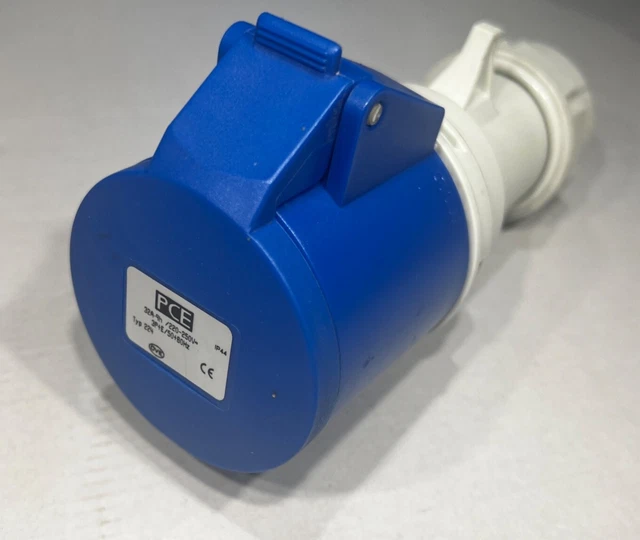 Event Power Socket PCE 32A SOCKET Blue IP44 240v Cable Mount Single Phase Electrical Event ...