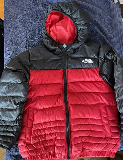 The North Face 550 Down Fill Reversible Hooded Boys XS 6 Puffer Jacket Red/Black