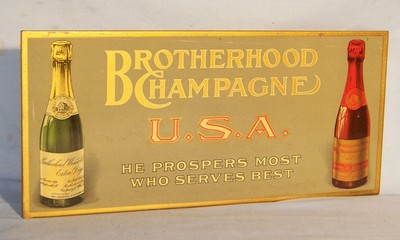 Early Brotherhood Champagne Counter Top Sign