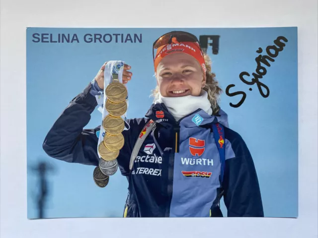 orig. Biathlon Autogrammkarte Selina Grotian