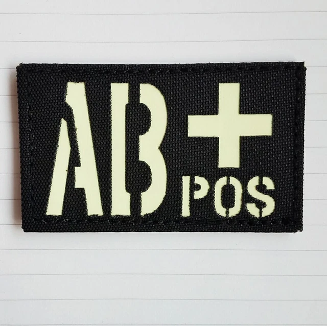 thumbnail interactive-video image 1 of EmbTao Tactical Blood Type Patch Embroidered Morale Applique Fastener Hook & Loop Emblem - Green & Black - 2""x1 1 of 12