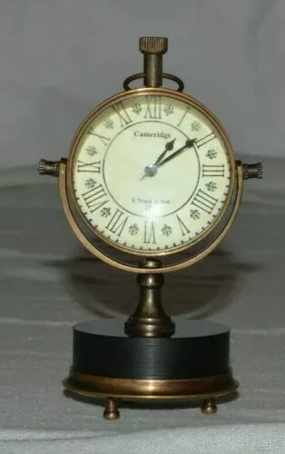 Vintage Schreibtisch Maritim Uhr Messing Tisch Uhr Antik 12.7cm