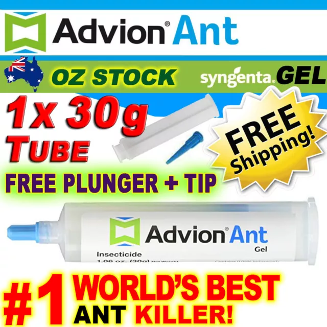GENUINE ADVION ANT GEL Syngenta 1x 30g Ant Killer Bait Dupont FREE Plunger & Tip