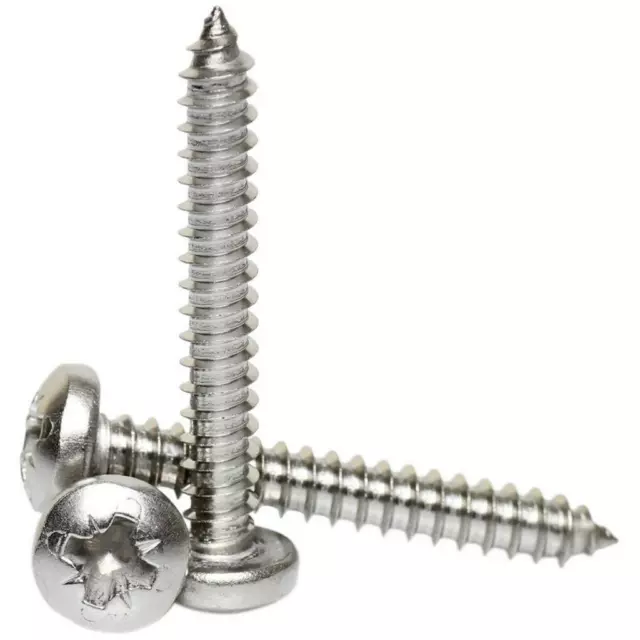No.4 / 2.9mm A2 STAINLESS STEEL POZI PAN HEAD SELF TAPPING SCREWS TAPPERS