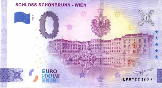 0 Euro Schein Österreich Wien - Schloss Schönbrunn Souvenir Null € Banknote