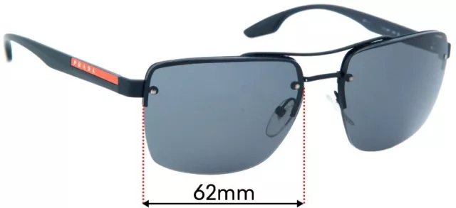 SFx Replacement Sunglass Lenses fits Prada SPS60U - 62mm Wide