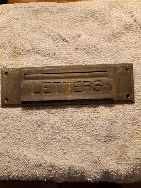 Vintage Brass Mail Slot Letters 8 1/4" By 2.5" Mailbox Plate
