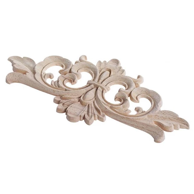 Applique d'angle en bois sculpté, cadre non peint