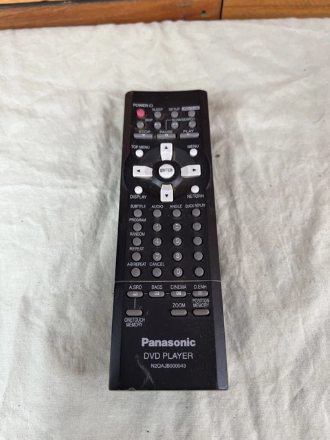 Panasonic N2QAJB000043 Black Wireless Remote Control For Panasonic DVD-RP62