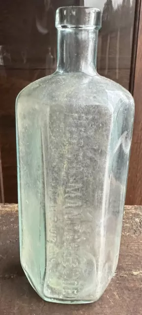 Antique Pepto Mangan Gude Quack Medicine Drug Store Apothecary Glass Bottle
